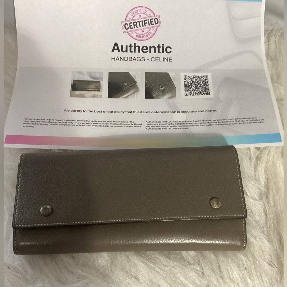 Celine Long Taupe Snap Wallet with COA - Picture 16 of 16